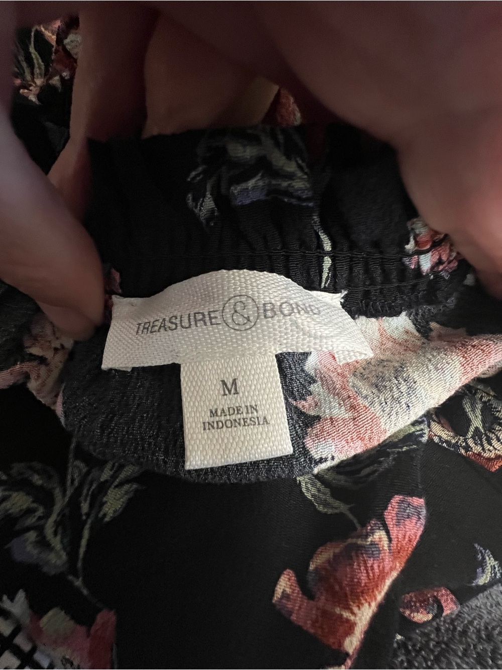 Treasure & Bond Black Maxi Dress with Pink Floral Print - Picture 7 of 9